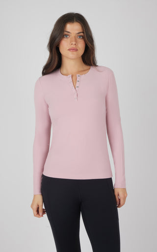 Heavenly Rib Valentina Long Sleeve Henley Top