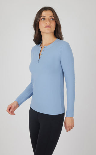 Heavenly Rib Valentina Long Sleeve Henley Top