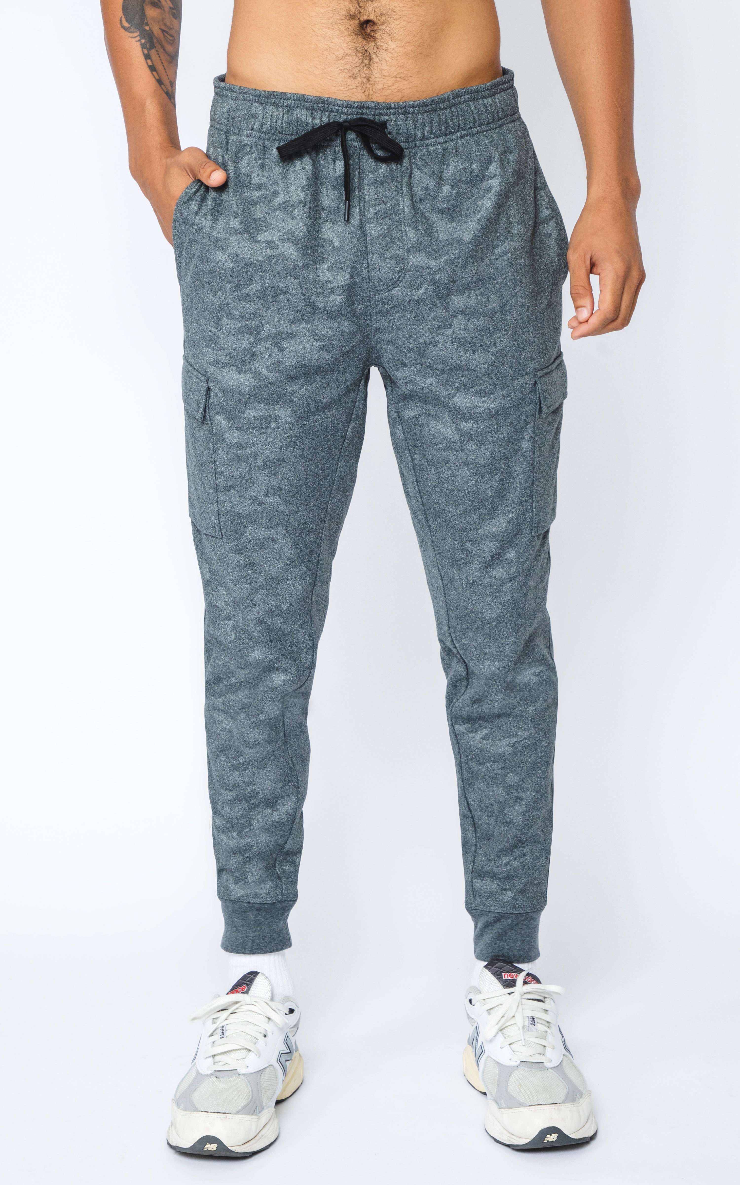 Mens Camo Embossed Cargo Pocket Jogger