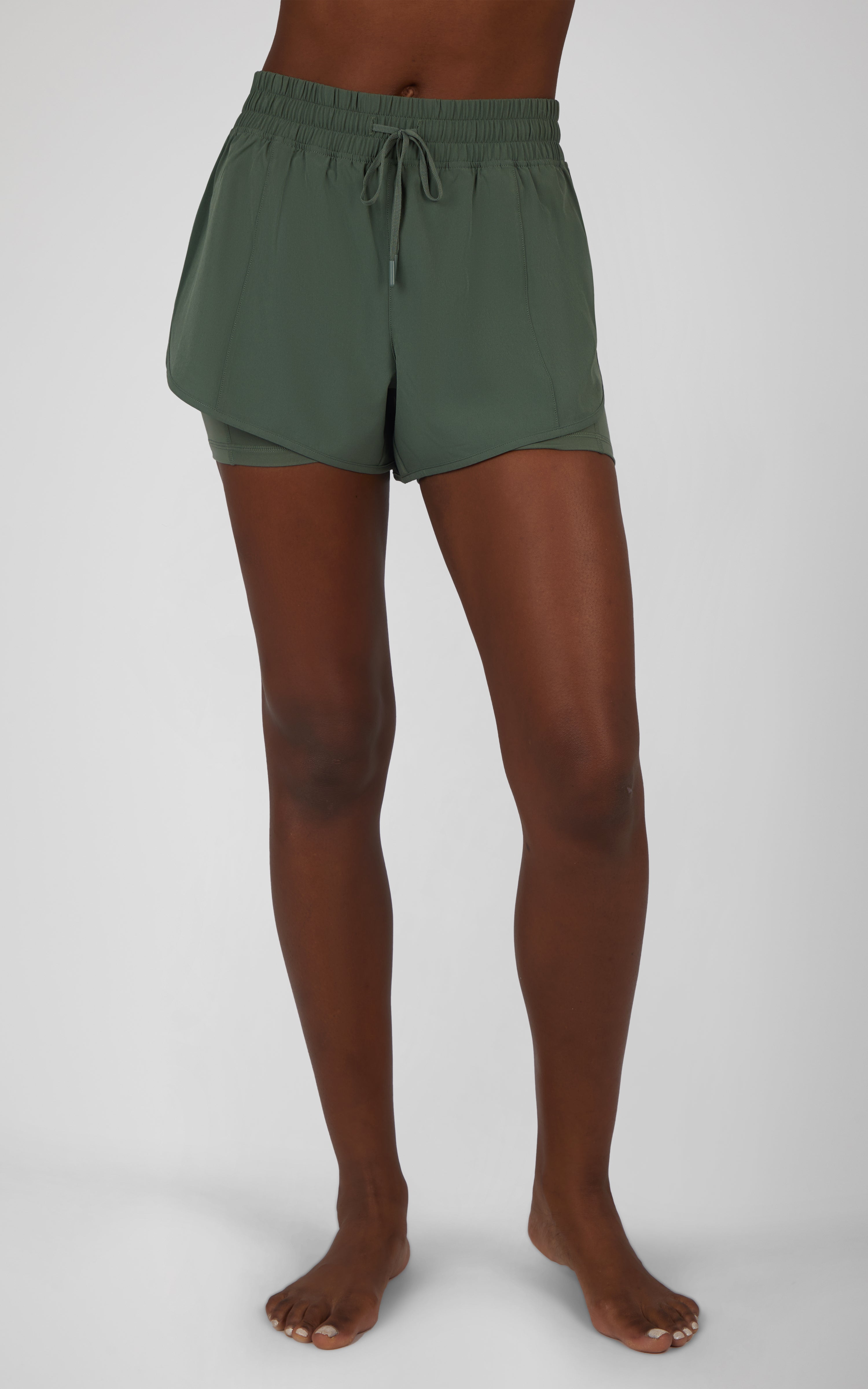 WINNYC Lux 2-in-1 Running Shorts with Drawstring