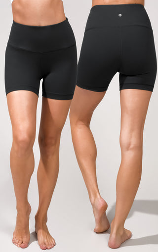 2 Pack High Waist Power Flex Yoga Shorts Tummy Control 5" Biker Shorts