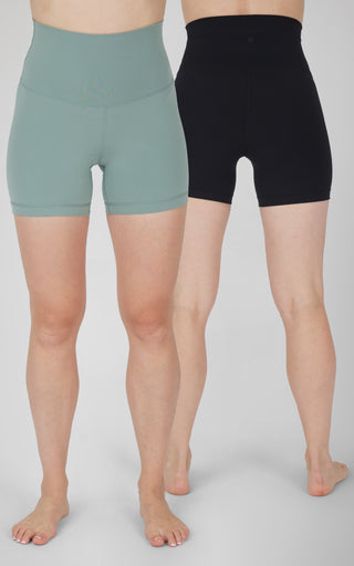 2 Pk Lux 5" Super High Waist No Pocket Bike Shorts