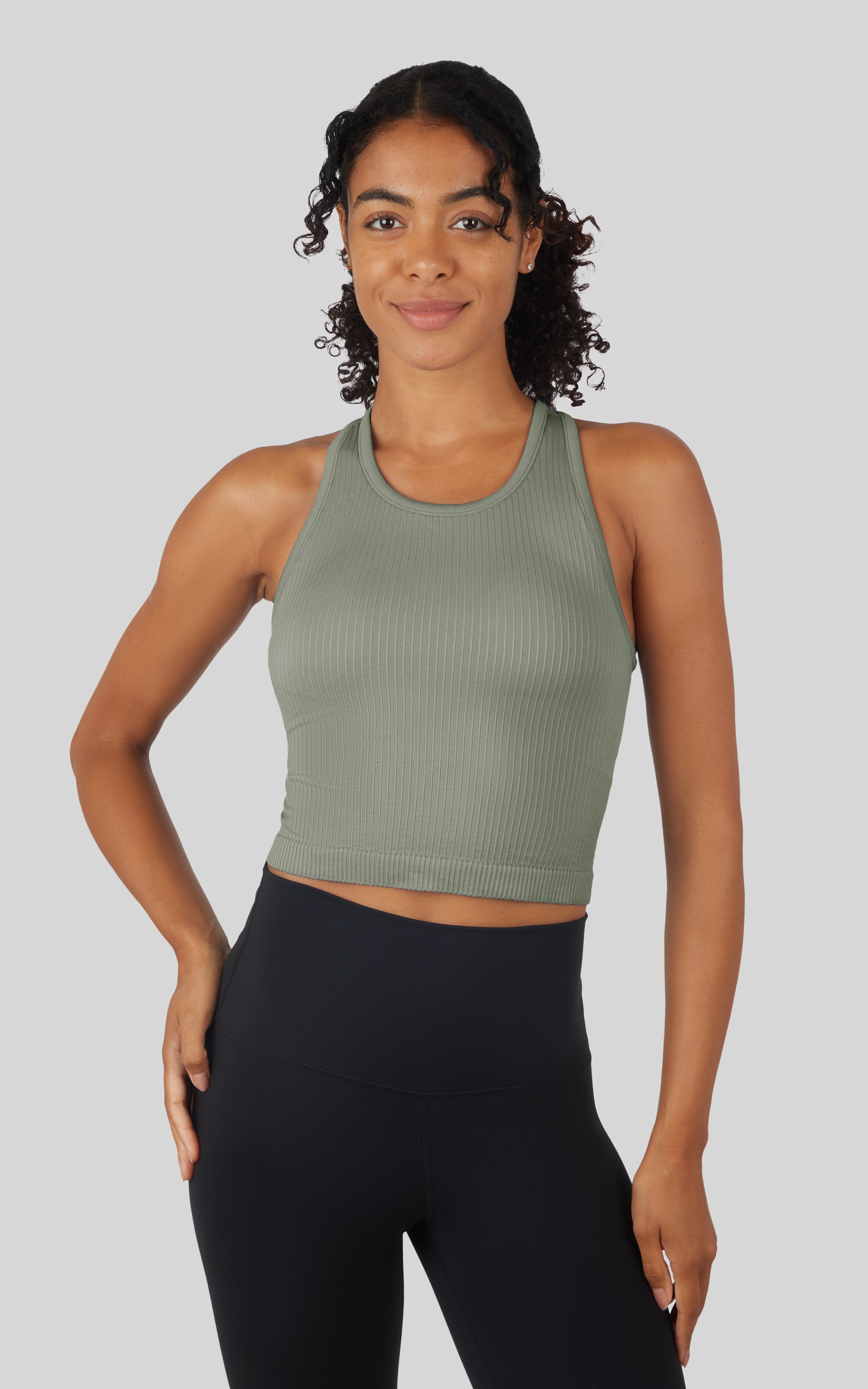 Ribbed Tank  with Padded Bra