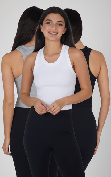 90 Degree By Reflex Seamless Tank Top Muscle Tank Top Crop Top Black Sz  Large