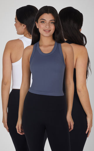 3 Pack Ribbed Racerback Tank