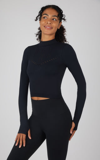 Seamless Porsha Long Sleeve Racer Length Active Shirt