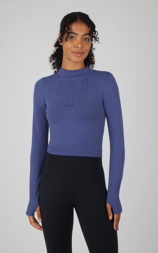 Seamless Porsha Long Sleeve Racer Length Active Shirt