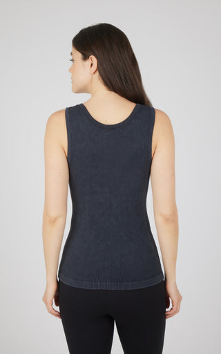 2 Pk Stonewash Ribbed Seamless Iris Tank