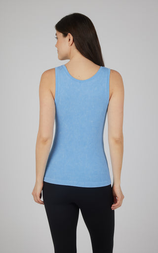 2 Pk Stonewash Ribbed Seamless Iris Tank