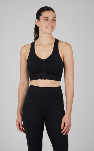 Seamless Katie Front Zip Bra Top