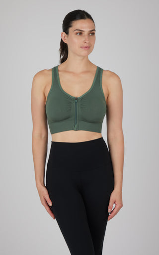 Seamless Katie Front Zip Bra Top