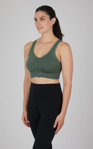 Seamless Katie Front Zip Bra Top