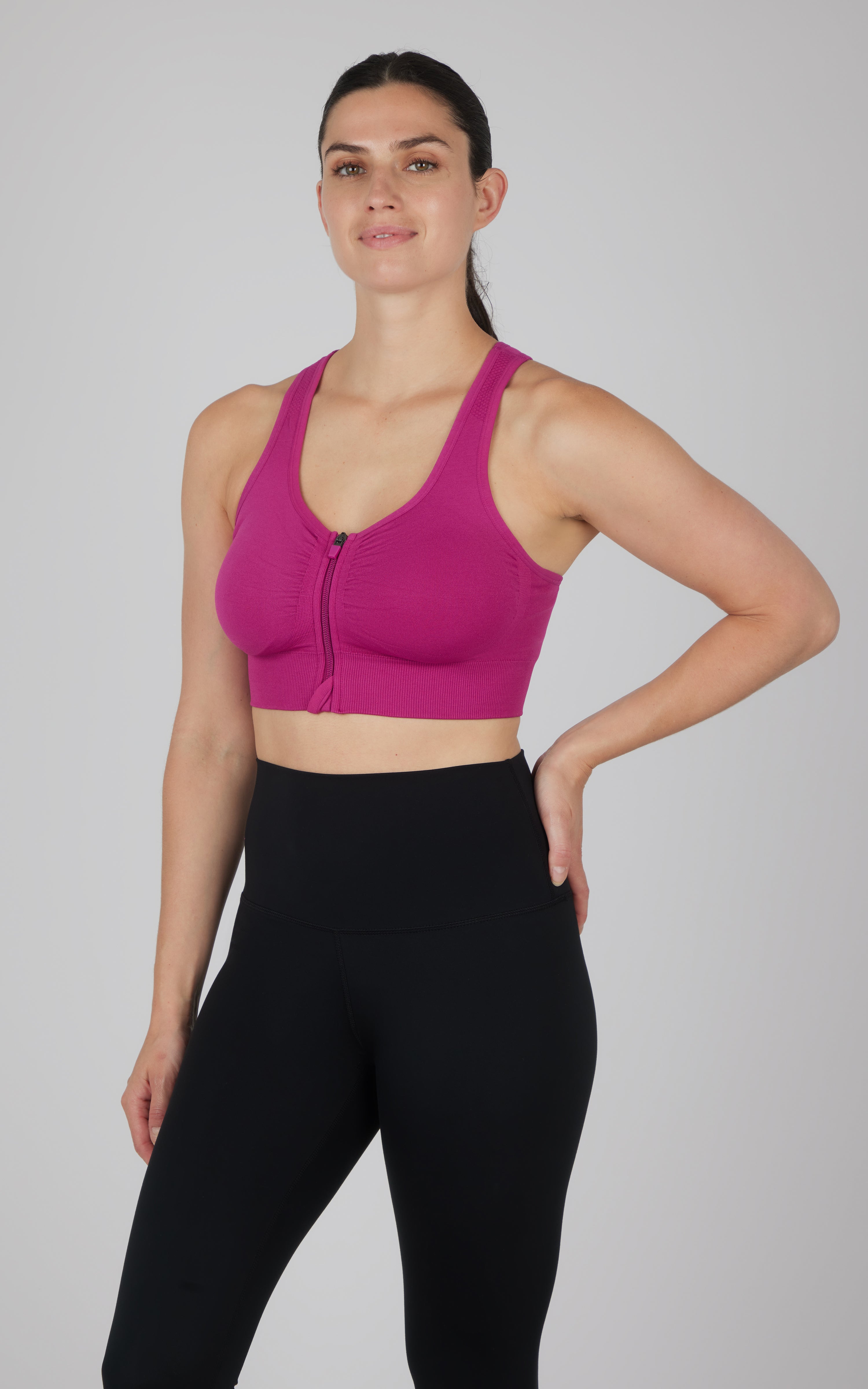 Seamless Katie Front Zip Bra Top