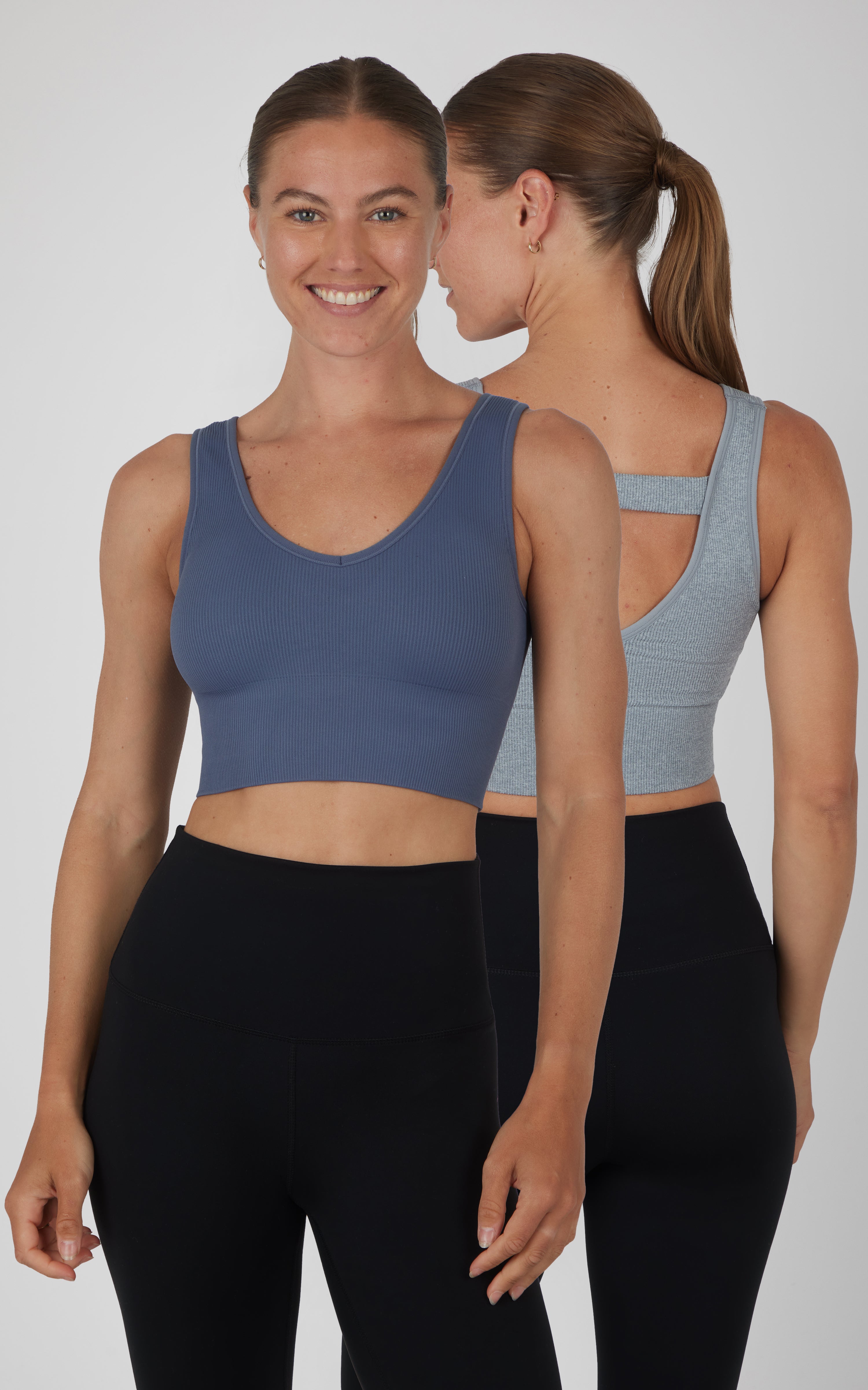 2 Pack Ribbed V-Neck Tank