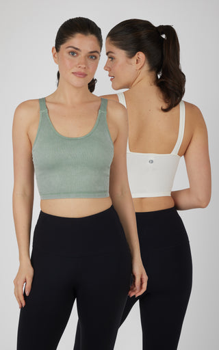 Stonewash Alamo Scoop Neck Bralette Tank 2 Pack