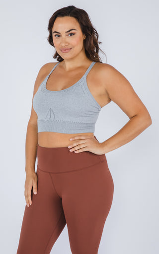 Plus Seamless Racerback Sports Bra with Keyhole