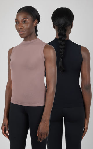 2 Pack Mock Neck Presley Fitted Tank Top