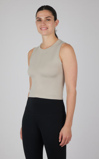 Seamless Bridgette Racer Length Slim Fit High Neck Tank