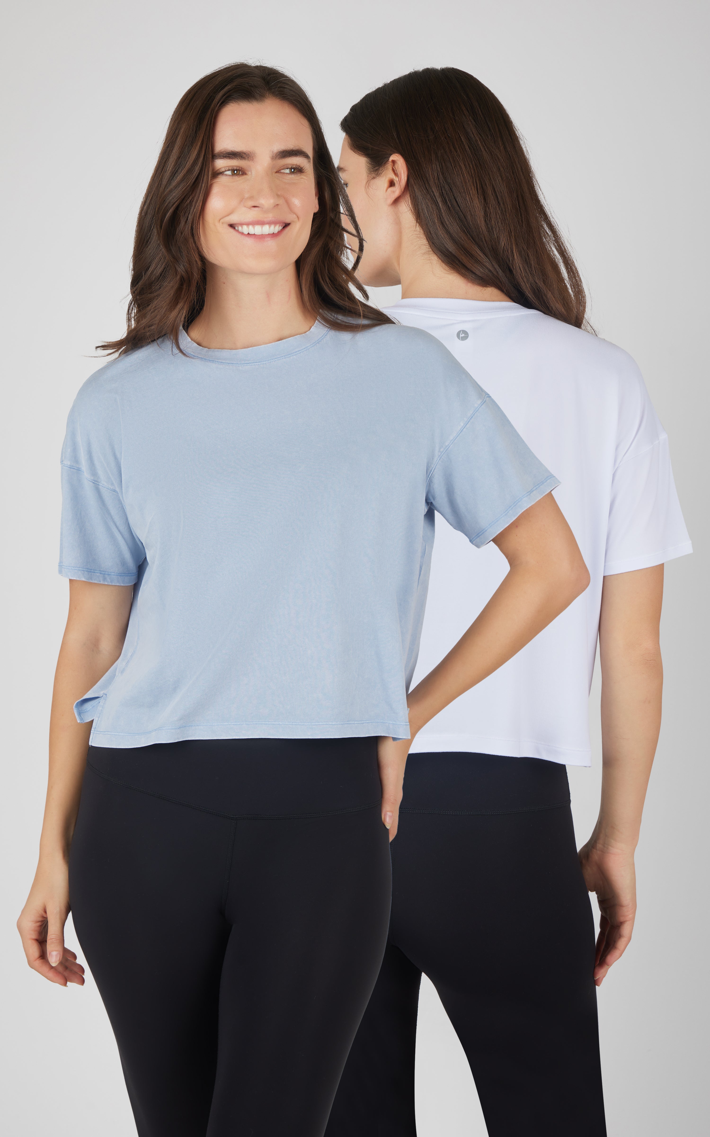 2 Pk  One Stone Washed Pima Cotton Tee and One Super Soft Tee