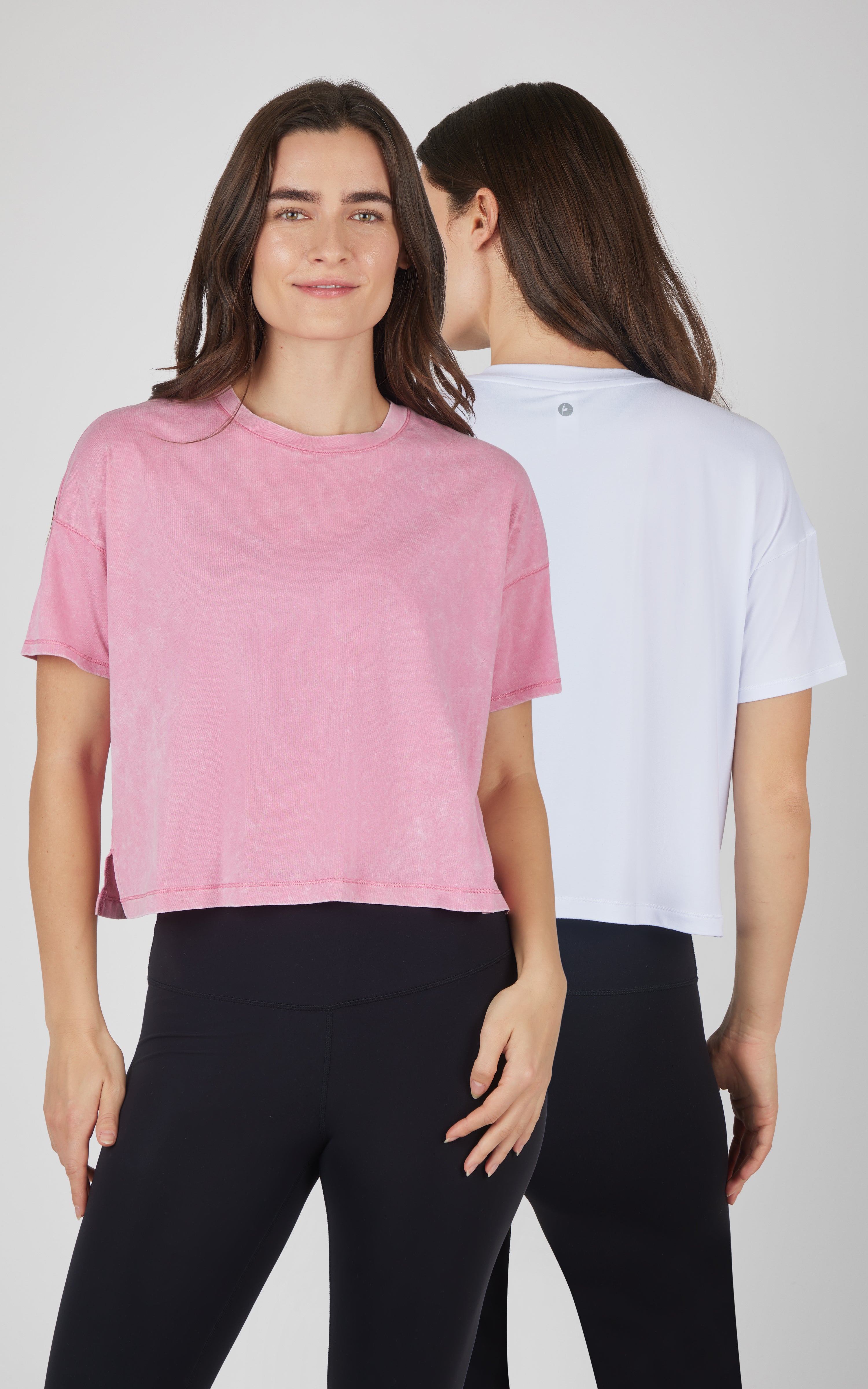 2 Pk  One Stone Washed Pima Cotton Tee and One Super Soft Tee