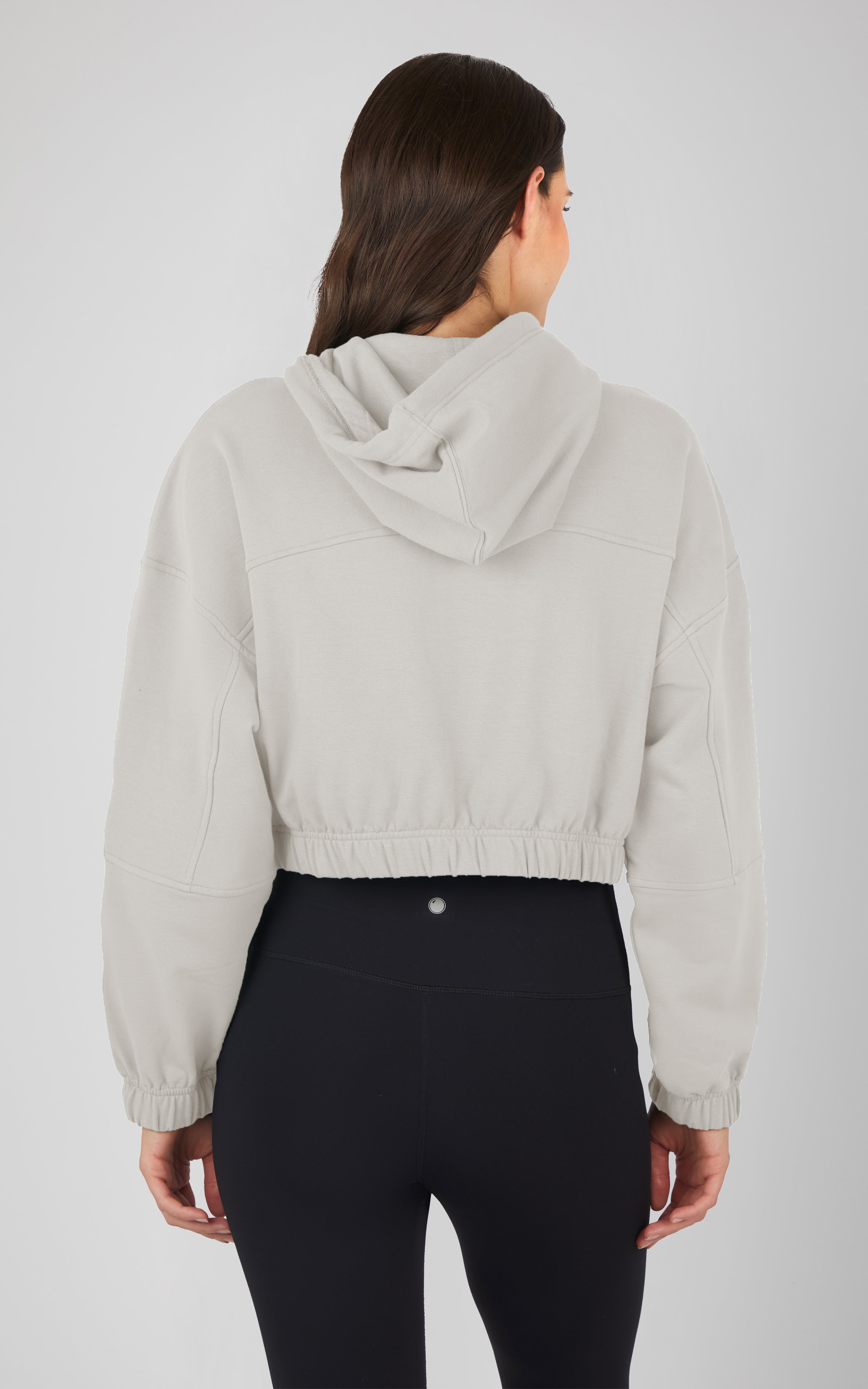 Cloud Plush Ludlow Zip Front Cropped Hoodie - JFW89347 – 90 Degree by ...