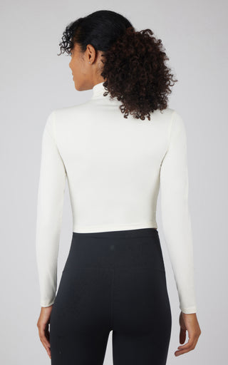 Zenly Evelyn Cropped Mock Neck Long Sleeve Top