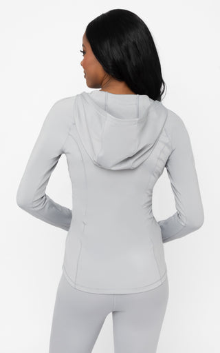 Yogalicious - Women's Slim Fit Hooded Track Jacket - Windsor Wine - Large