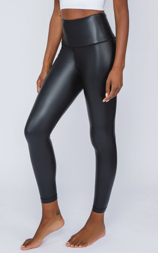 Super High Waist Faux Leather Ankle Legging