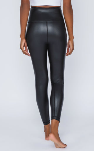 Super High Waist Faux Leather Ankle Legging