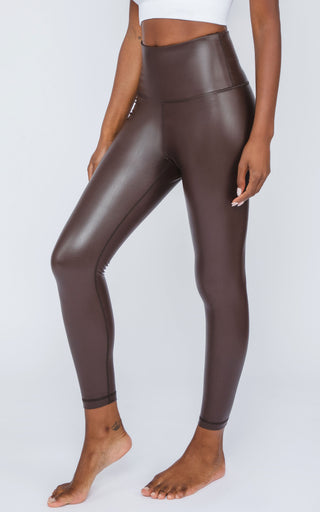 Super High Waist Faux Leather Ankle Legging