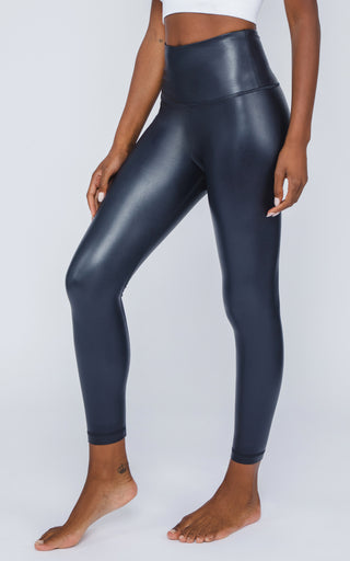 Super High Waist Faux Leather Ankle Legging