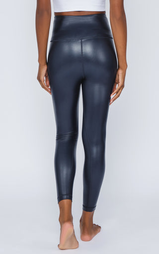 Super High Waist Faux Leather Ankle Legging