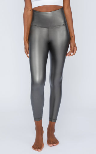 Super High Waist Faux Leather Ankle Legging