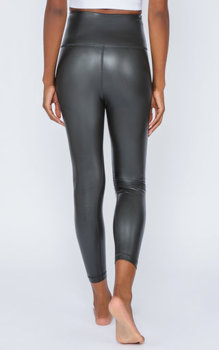 Super High Waist Faux Leather Ankle Legging