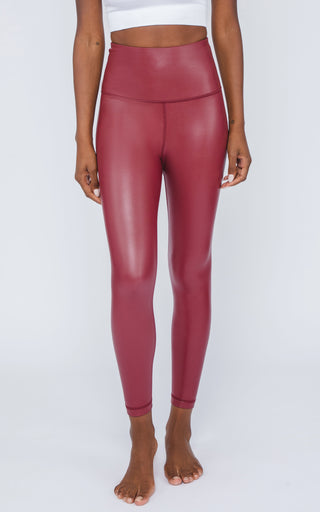 Super High Waist Faux Leather Ankle Legging