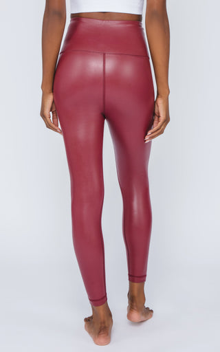 Super High Waist Faux Leather Ankle Legging